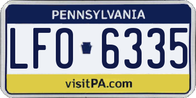 PA license plate LFO6335