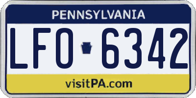 PA license plate LFO6342