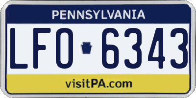 PA license plate LFO6343