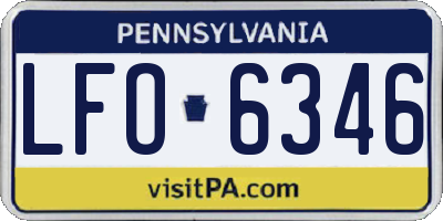 PA license plate LFO6346