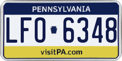 PA license plate LFO6348