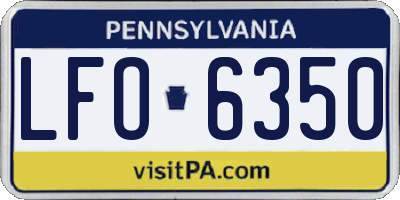 PA license plate LFO6350