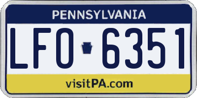 PA license plate LFO6351