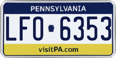 PA license plate LFO6353