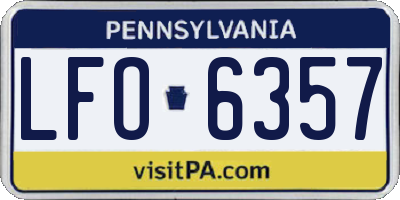 PA license plate LFO6357