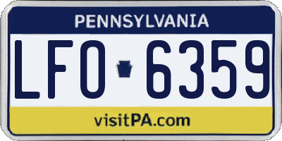 PA license plate LFO6359