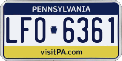 PA license plate LFO6361