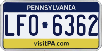 PA license plate LFO6362