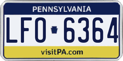 PA license plate LFO6364