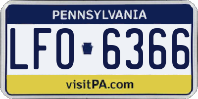 PA license plate LFO6366