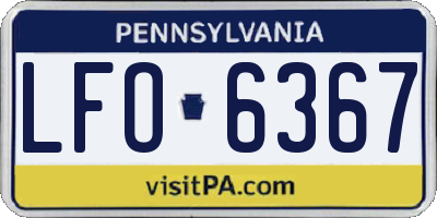 PA license plate LFO6367