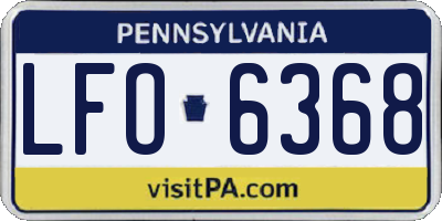 PA license plate LFO6368