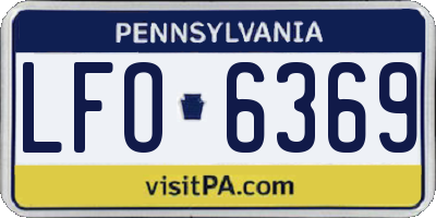 PA license plate LFO6369