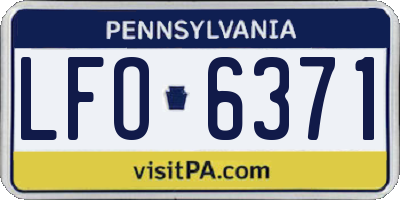 PA license plate LFO6371