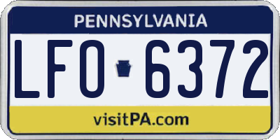 PA license plate LFO6372
