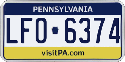 PA license plate LFO6374
