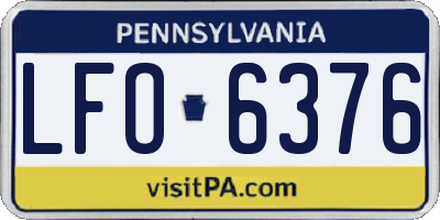 PA license plate LFO6376