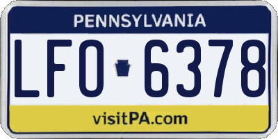 PA license plate LFO6378