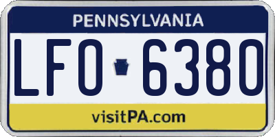 PA license plate LFO6380