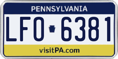 PA license plate LFO6381