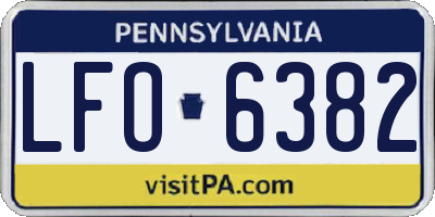 PA license plate LFO6382