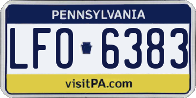 PA license plate LFO6383