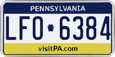 PA license plate LFO6384