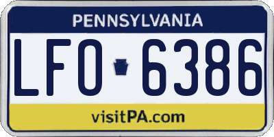 PA license plate LFO6386