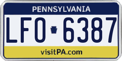 PA license plate LFO6387