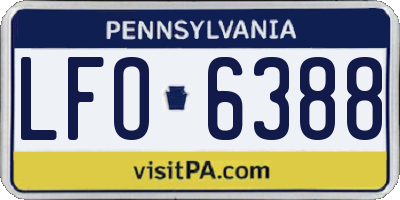 PA license plate LFO6388