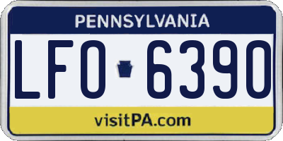 PA license plate LFO6390