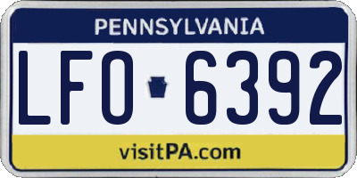 PA license plate LFO6392