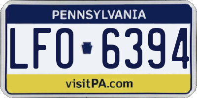 PA license plate LFO6394