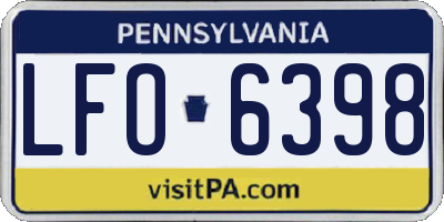 PA license plate LFO6398