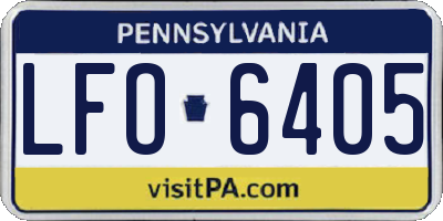 PA license plate LFO6405