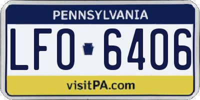 PA license plate LFO6406