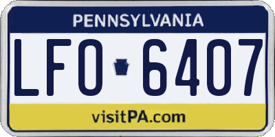 PA license plate LFO6407
