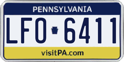 PA license plate LFO6411