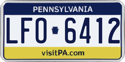 PA license plate LFO6412