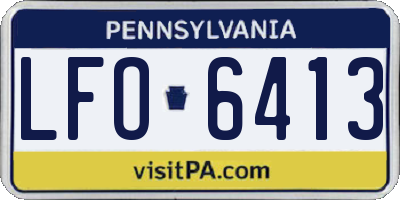 PA license plate LFO6413