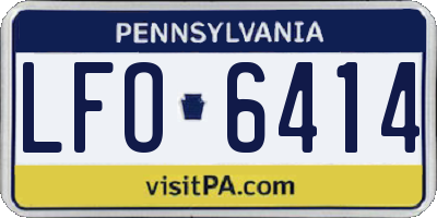 PA license plate LFO6414