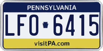 PA license plate LFO6415