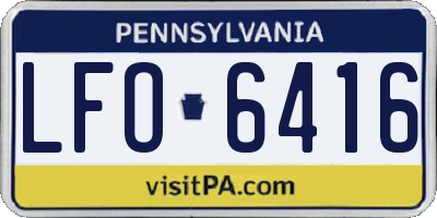 PA license plate LFO6416