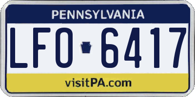PA license plate LFO6417