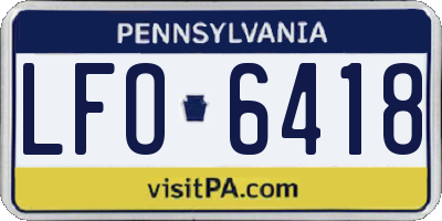 PA license plate LFO6418