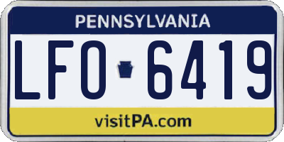 PA license plate LFO6419