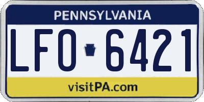 PA license plate LFO6421