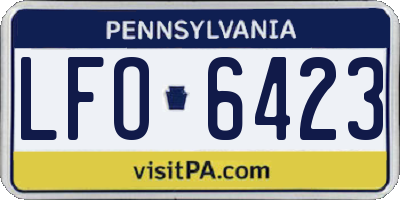 PA license plate LFO6423