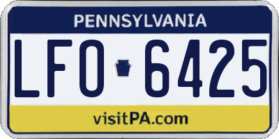 PA license plate LFO6425