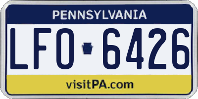 PA license plate LFO6426